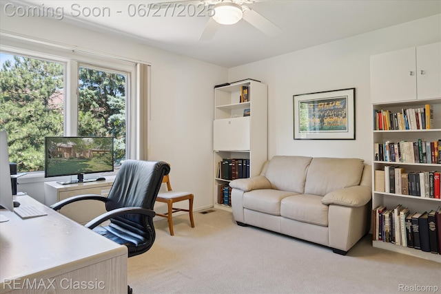 35606 Huntsman Ct, Farmington Hills, MI 48331 - home office featuring carpet and ceiling fan