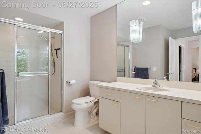 35606 Huntsman Ct, Farmington Hills, MI 48331 - bathroom featuring tile patterned flooring, a stall shower, and vanity