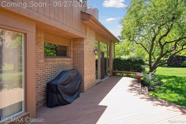35606 Huntsman Ct, Farmington Hills, MI 48331 - wooden terrace featuring area for grilling and a lawn