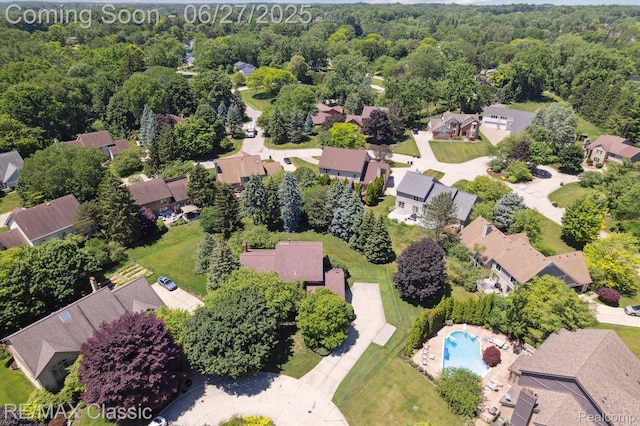 35606 Huntsman Ct, Farmington Hills, MI 48331 - aerial view of residential area featuring a pool area