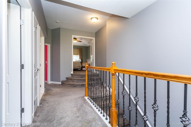 23640 Woodside Ct, South Lyon, MI 48178 - hall with carpet floors and an upstairs landing