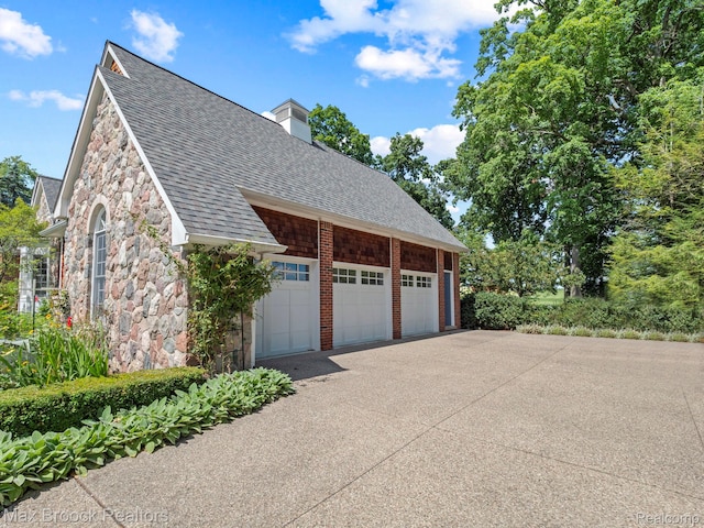 view of garage