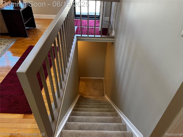 22208 Pondview, Novi, MI 48375 - stairs with baseboards and wood finished floors