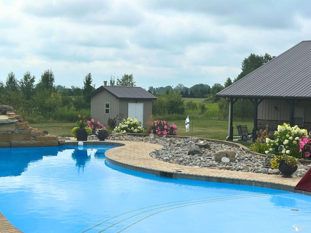 11694 Robinshire St, Temperance, MI 48182 - outdoor pool with an outdoor structure and a yard