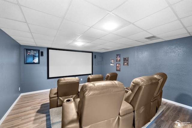 11694 Robinshire St, Temperance, MI 48182 - home theater with wood finished floors and a paneled ceiling