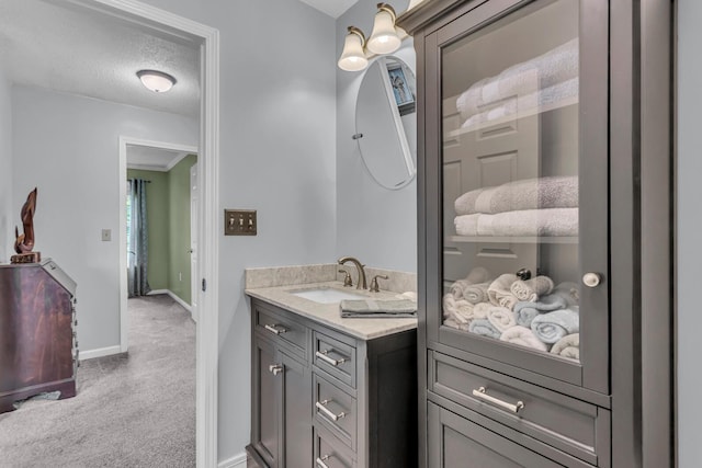 6824 Napoleon Rd, Jackson, MI 49201 - bathroom with vanity and a textured ceiling