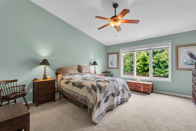 4268 Fairway Ln, Jackson, MI 49201 - carpeted bedroom featuring lofted ceiling and ceiling fan