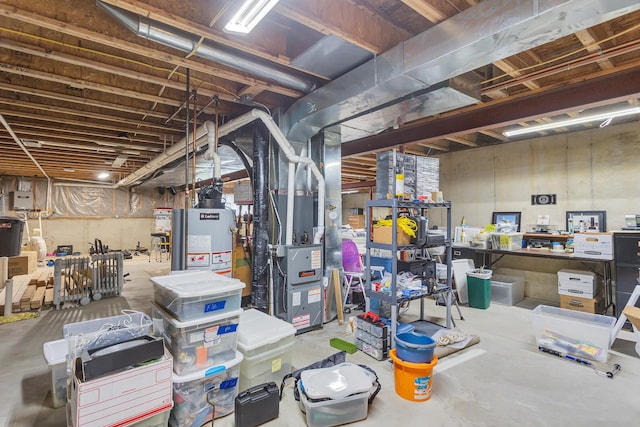4268 Fairway Ln, Jackson, MI 49201 - unfinished below grade area with water heater and heating unit