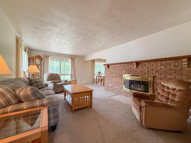 57081 M 51 S, Dowagiac, MI 49047 - living room with carpet flooring and a brick fireplace