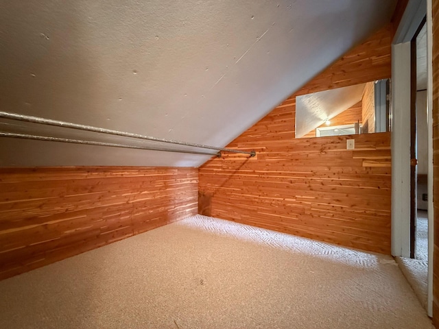 57081 M 51 S, Dowagiac, MI 49047 - additional living space featuring wood walls, carpet flooring, and vaulted ceiling