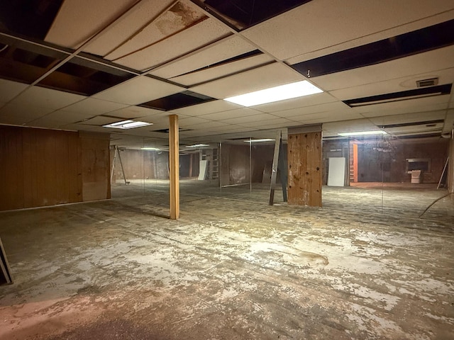 57081 M 51 S, Dowagiac, MI 49047 - finished basement with a paneled ceiling and wooden walls