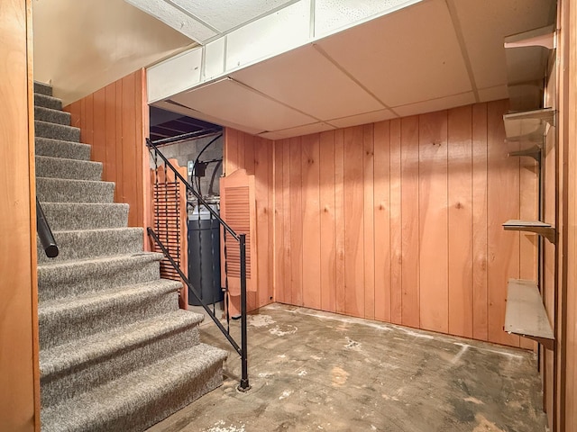 57081 M 51 S, Dowagiac, MI 49047 - finished basement with stairway and wooden walls