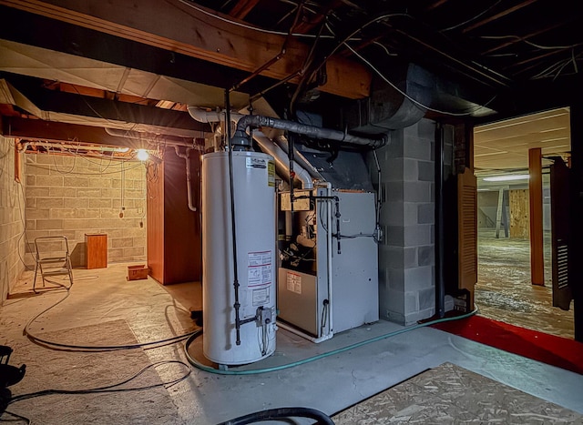 57081 M 51 S, Dowagiac, MI 49047 - unfinished basement featuring water heater