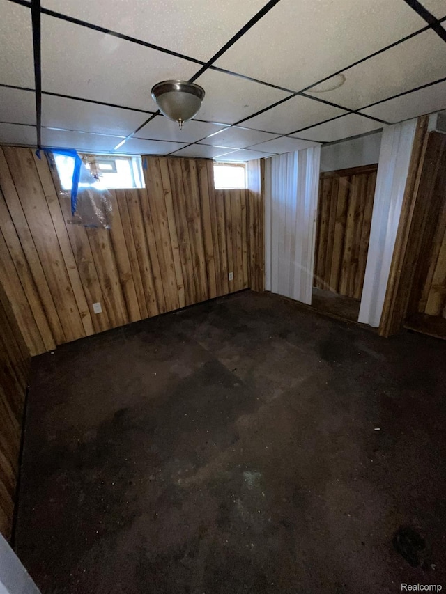 20569 Evergreen Rd, Detroit, MI 48219 - below grade area with wooden walls