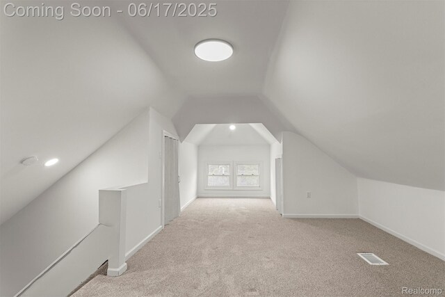 4266 Seminole St, Dearborn, MI 48214 - additional living space featuring lofted ceiling, carpet floors, and recessed lighting