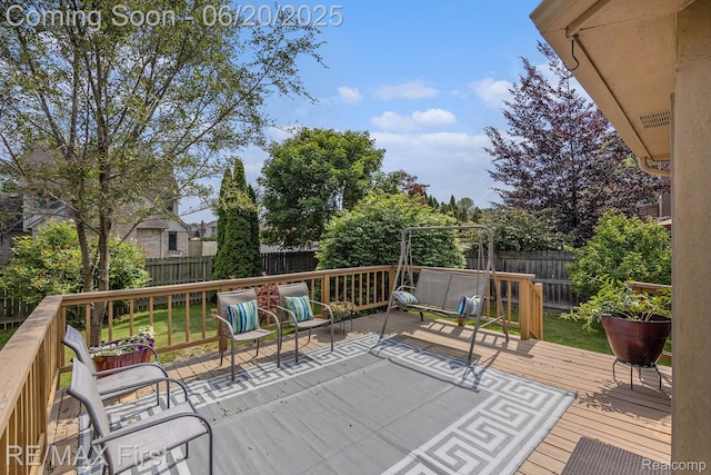 33550 24 Mile Rd, Chesterfield, MI 48047 - wooden deck with a fenced backyard