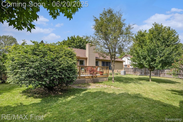33550 24 Mile Rd, Chesterfield, MI 48047 - view of yard featuring a wooden deck