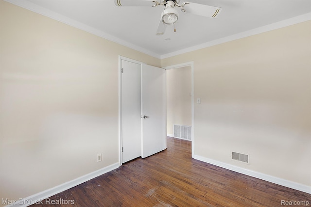 561 E Bennett Ave, Ferndale, MI 48220 - unfurnished room with ceiling fan, wood finished floors, and ornamental molding