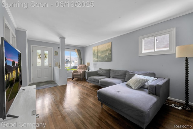 3979 Royal Ave, Berkley, MI 48072 - living area with ornamental molding and wood finished floors