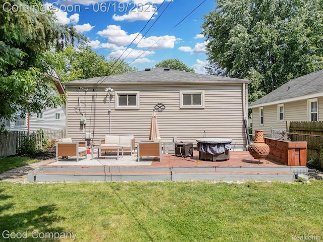 3979 Royal Ave, Berkley, MI 48072 - rear view of property featuring an outdoor hangout area and a wooden deck