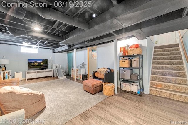 3979 Royal Ave, Berkley, MI 48072 - basement featuring stairway and wood finished floors