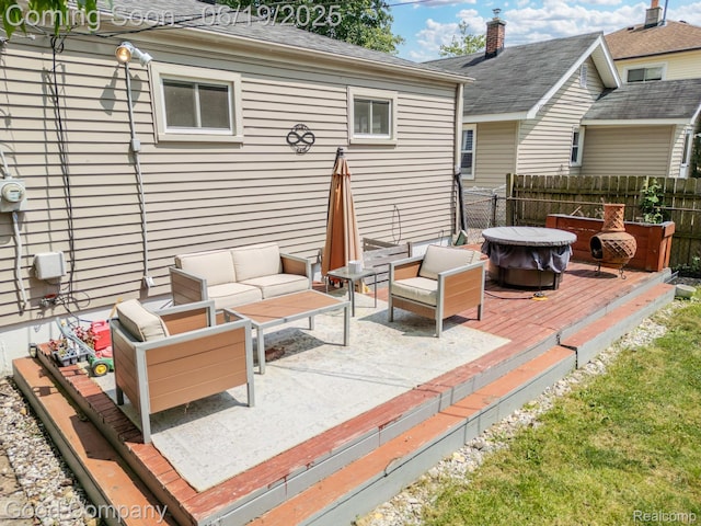 3979 Royal Ave, Berkley, MI 48072 - view of patio / terrace with outdoor lounge area and a wooden deck