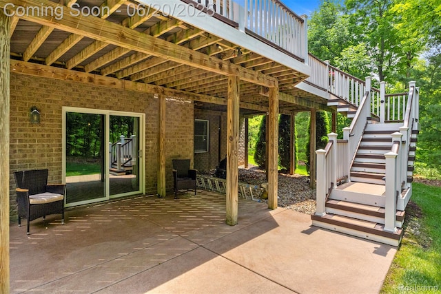 23736 Point O Woods Ct, South Lyon, MI 48178 - view of patio with stairway and a deck