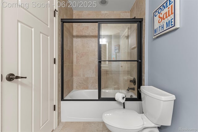 23736 Point O Woods Ct, South Lyon, MI 48178 - bathroom featuring shower / bath combination with glass door and tile patterned flooring