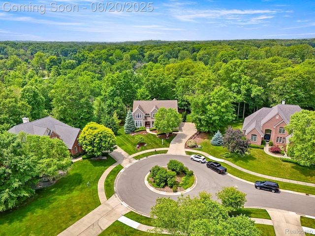 23736 Point O Woods Ct, South Lyon, MI 48178 - drone / aerial view of a heavily wooded area