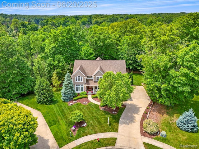 23736 Point O Woods Ct, South Lyon, MI 48178 - view from above of property featuring a heavily wooded area