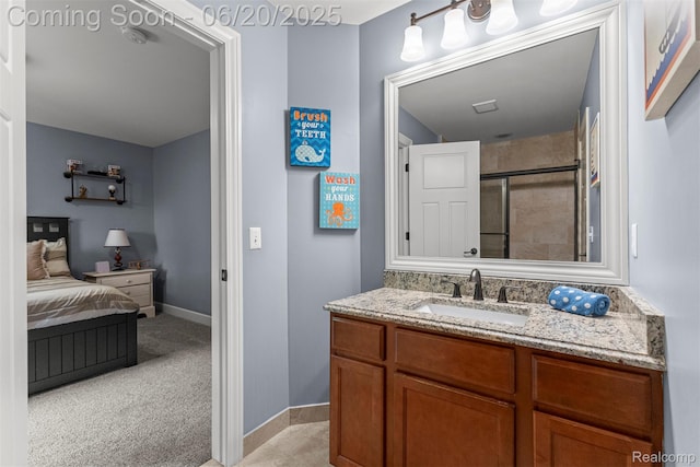 23736 Point O Woods Ct, South Lyon, MI 48178 - full bathroom with a shower stall and vanity