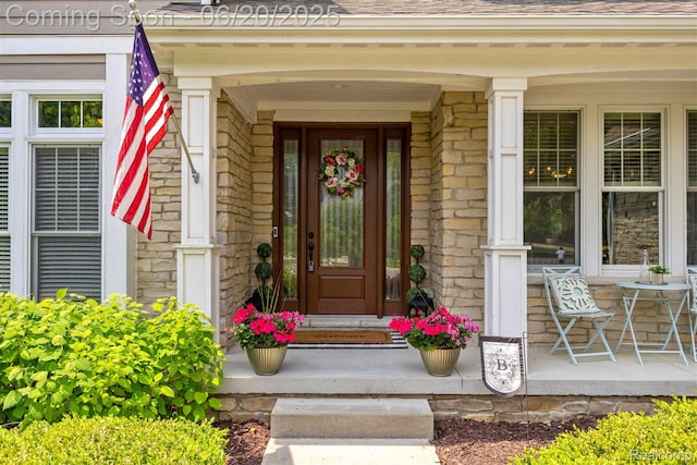 23736 Point O Woods Ct, South Lyon, MI 48178 - entrance to property with covered porch and a shingled roof