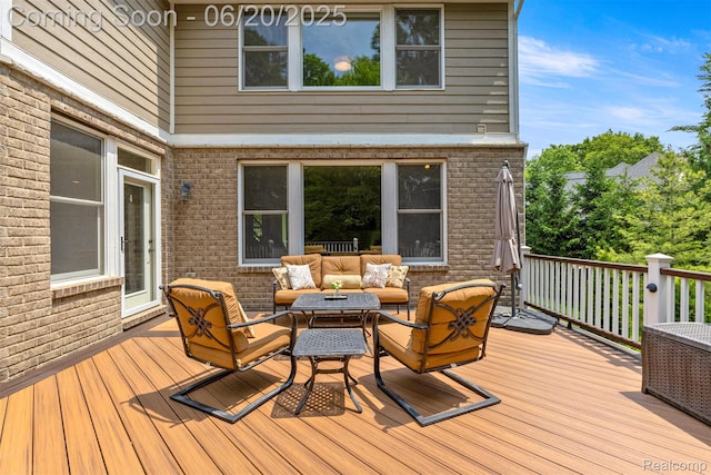 23736 Point O Woods Ct, South Lyon, MI 48178 - deck featuring an outdoor hangout area