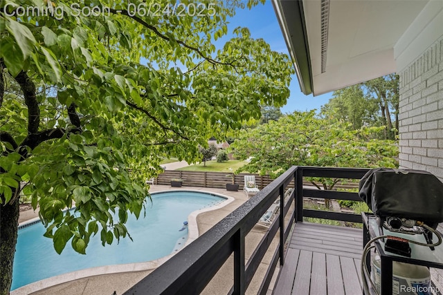6895 Cedarbrook Dr, Bloomfield Hills, MI 48301 - balcony featuring view of pool area and a grill