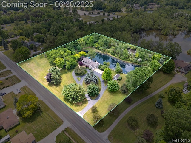459 N Elms Rd, Flushing, MI 48433 - aerial view of property's location featuring property parcel outlined and a large body of water