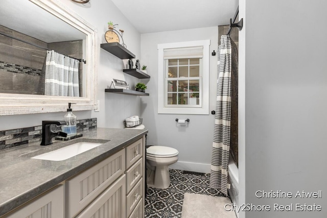 1495 Yeckley Rd, Hastings, MI 49058 - bathroom with vanity, shower / bath combo, and tile patterned flooring