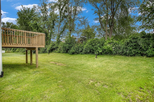 7216 Heartwood Ct, Portage, MI 49002 - view of green lawn with a deck