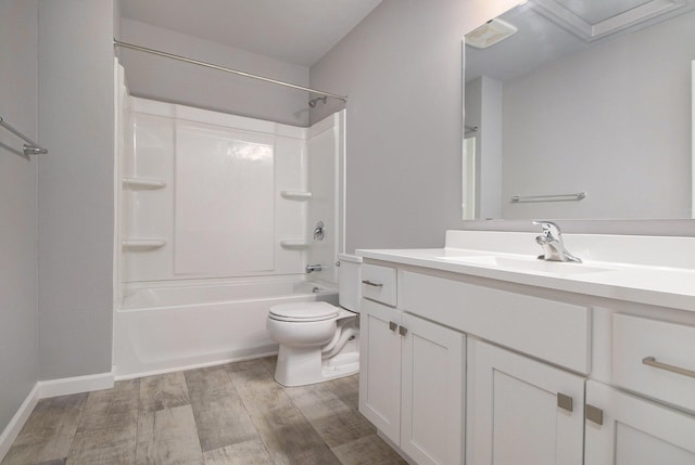 7216 Heartwood Ct, Portage, MI 49002 - bathroom featuring vanity, wood finished floors, and tub / shower combination