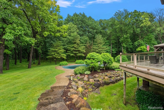 429 Hawk High Hill Rd, Metamora, MI 48455 - view of green lawn with a deck and a gazebo
