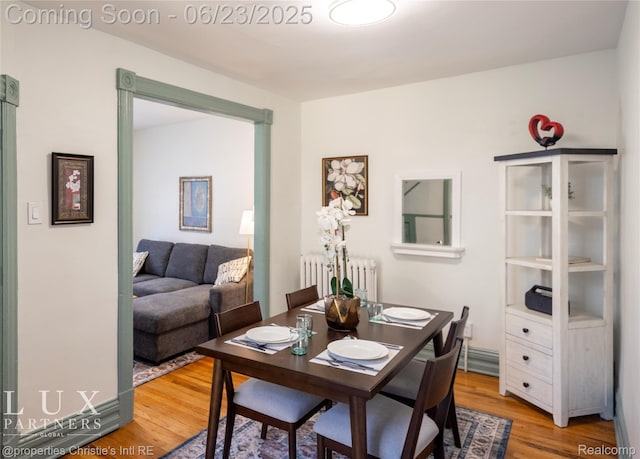 1200 Porter St, Detroit, MI 48226 - dining area with radiator and light wood-type flooring