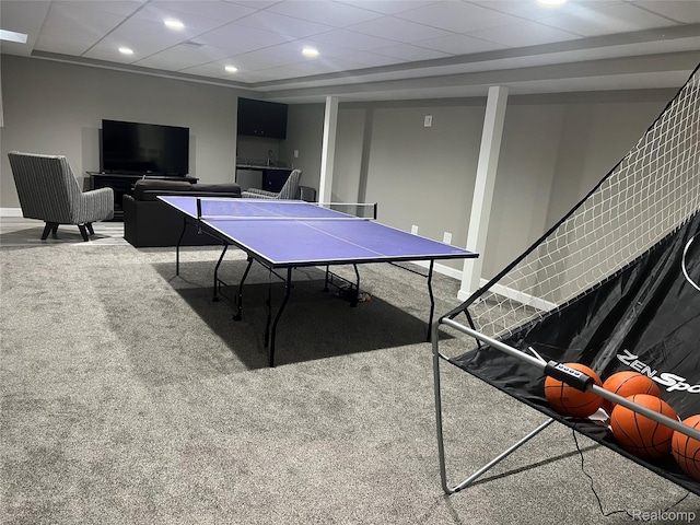 23540 Wilson Ave, Dearborn, MI 48128 - game room featuring carpet flooring and recessed lighting