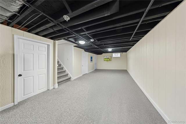 2534 Buckingham Ave, Birmingham, MI 48009 - basement with stairway and carpet flooring