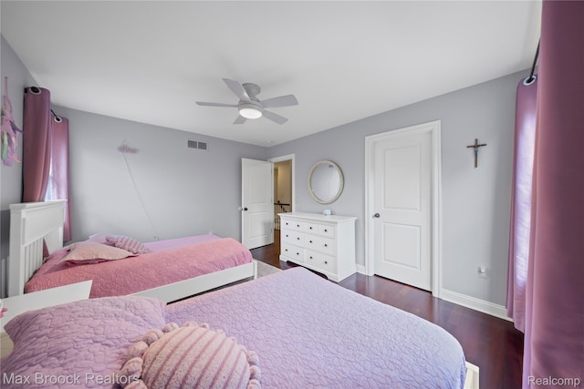 2534 Buckingham Ave, Birmingham, MI 48009 - bedroom featuring dark wood-style floors and ceiling fan