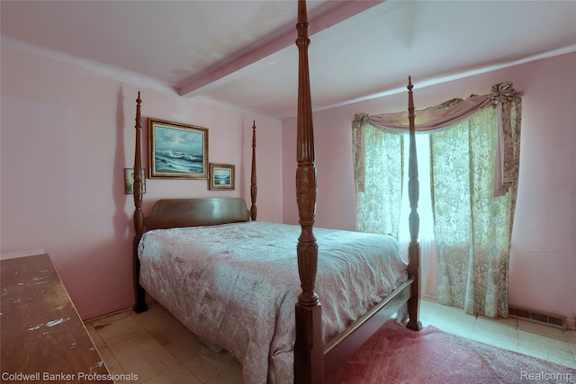 637 Arthur Ave, Pontiac, MI 48341 - bedroom featuring beamed ceiling