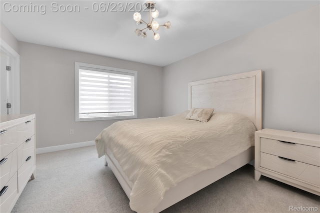 56727 Via Carlotta, Shelby Twp, MI 48042 - bedroom featuring light carpet and a chandelier