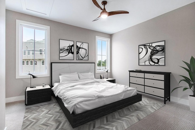 994 Harbor Dr E, Saint Joseph, MI 49085 - bedroom with light carpet and a ceiling fan