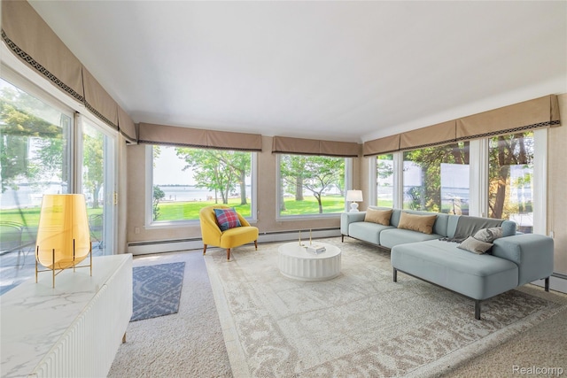 19891 Parke Ln, Grosse Ile, MI 48138 - sunroom / solarium with healthy amount of natural light, carpet, and baseboard heating