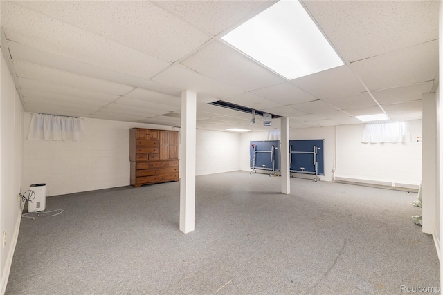 19891 Parke Ln, Grosse Ile, MI 48138 - finished below grade area featuring a paneled ceiling and carpet flooring