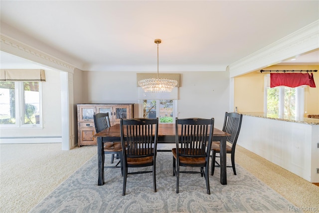 19891 Parke Ln, Grosse Ile, MI 48138 - dining room featuring a chandelier and carpet