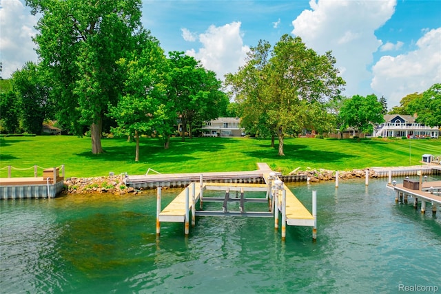 19891 Parke Ln, Grosse Ile, MI 48138 - dock with a water view and a lawn